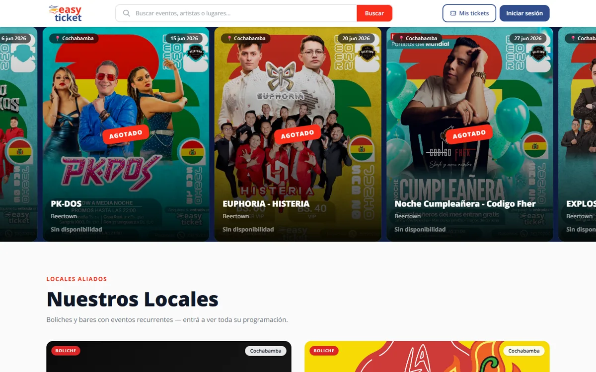 Captura real de easyticketbo.com